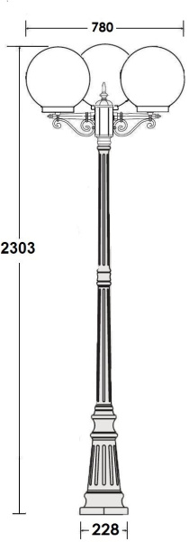 картинка Наземный фонарь GLOBO L 88209LB Bl от магазина BTSvet