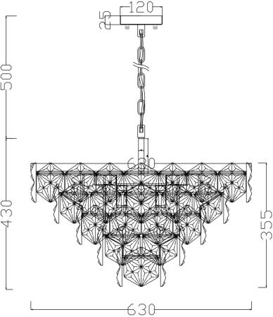 картинка Подвесная люстра Molly FR1004PL-12CH от магазина BTSvet