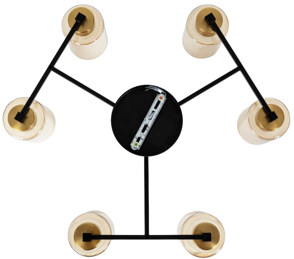 картинка Потолочная люстра на штанге Leo A7027PL-6BK от магазина BTSvet