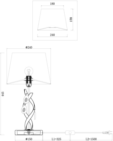 картинка Настольная лампа с выключателем Monique FR2001TL-01G от магазина BTSvet