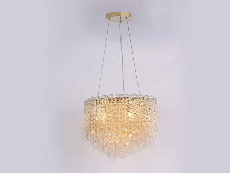 Подвесная люстра хрустальная 10909/C gold