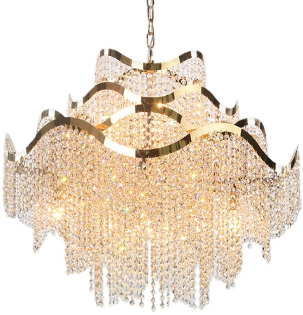 Подвесная люстра хрустальная 10558+8/C gold