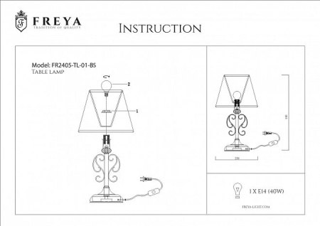 картинка Интерьерная настольная лампа Driana FR2405-TL-01-BS от магазина BTSvet