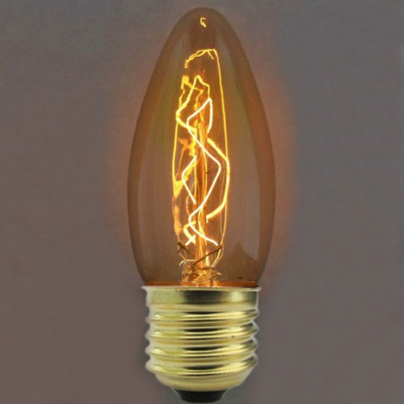 картинка Ретро лампочка накаливания Эдисона свеча E27 40W 2400-2800K 3540-E от магазина BTSvet