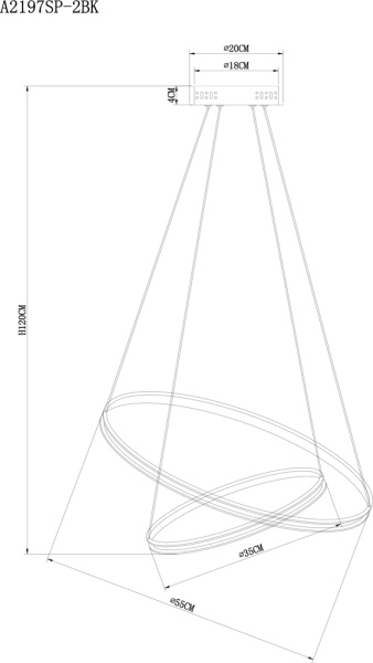 картинка Подвесной светильник Frodo A2197SP-2BK от магазина BTSvet