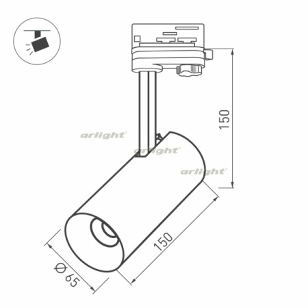 картинка Корпус SP-POLO-TRACK-4TR-LEG-R65 (BK, 1-3, 200mA) (IP20 Металл) 024724 от магазина BTSvet