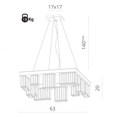 картинка Подвесная люстра хрустальная Charlie 6817/02 SP-12 от магазина BTSvet