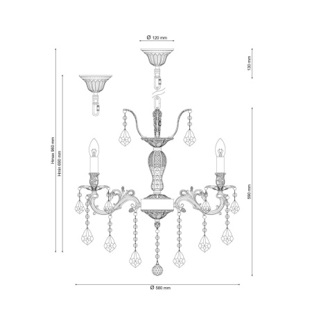 картинка Подвесная люстра BARLETTA 122.6 cream white от магазина BTSvet