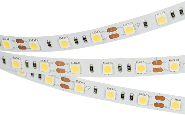 Светодиодная лента RT 2-5000 12V Warm3000 2x (5060, 300 LED, LUX) (Arlight, 14.4 Вт/м, IP20) 028583