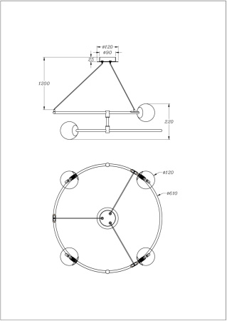 картинка Подвесная люстра Balance MOD317PL-04G от магазина BTSvet