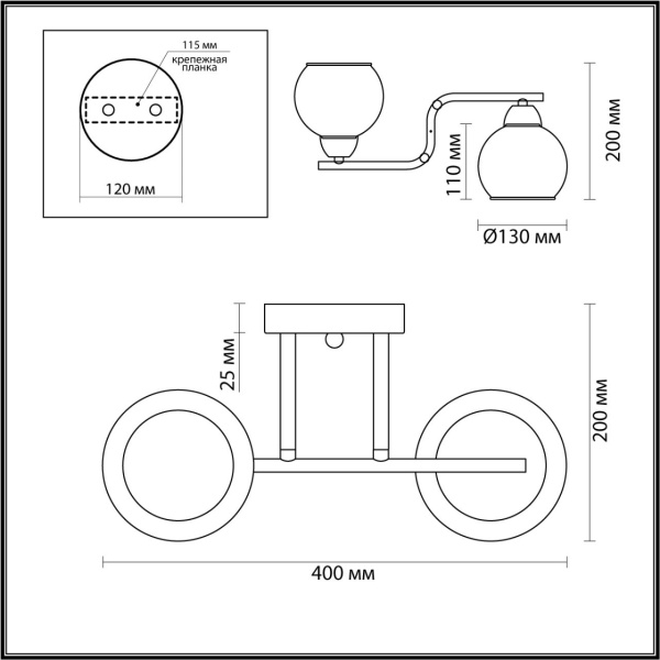 картинка Потолочная люстра на штанге Janet 5216/2C белый, бронза E27 2*60W от магазина BTSvet