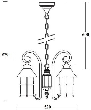 картинка Уличный светильник подвесной CAIOR 1 81570/2/18 Gb от магазина BTSvet