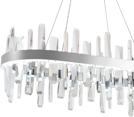 картинка Подвесная люстра хрустальная светодиодная с управлением смартфоном и пультом регулировкой цветовой температурой и яркости ночным режимом и таймером LED LAMPS 81259 от магазина BTSvet