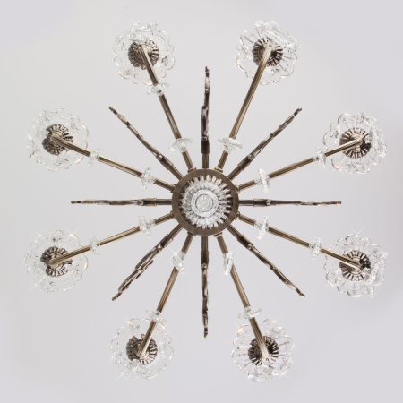 картинка Подвесная люстра 3281/8 античная бронза/прозрачный хрусталь Strotskis от магазина BTSvet