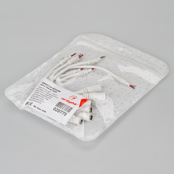 картинка Коннектор питания J5.5-2.1mm-M-10cm (Arlight) 020775 от магазина BTSvet