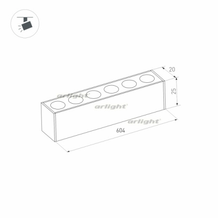 картинка Трековый светильник светодиодный MAG-DOTS-25-L600-18W Day4000 (BK, 30 deg, 24V) (Arlight, IP20 Металл, 3 года) 033236 от магазина BTSvet
