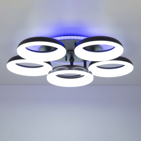 картинка Потолочная люстра светодиодная с управлением смарфоном и пультом регулировка яркости и цветовой температуры Паркер Смарт CL225A165E RGB от магазина BTSvet