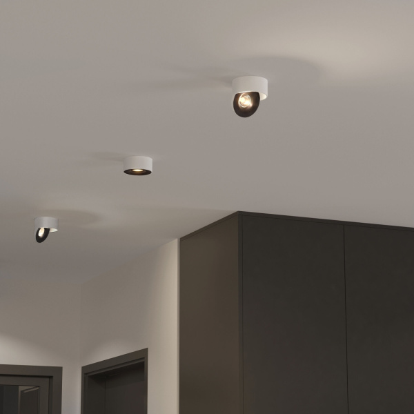 картинка Накладной светодиодный светильник Glide белый/черный 25100/LED от магазина BTSvet