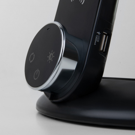 картинка Офисная настольная лампа светодиодная складываемая с диммером и сенсором регулировкой цветовой температуры и яркости беспроводным ЗУ и USB-портом Action 80428/1 от магазина BTSvet