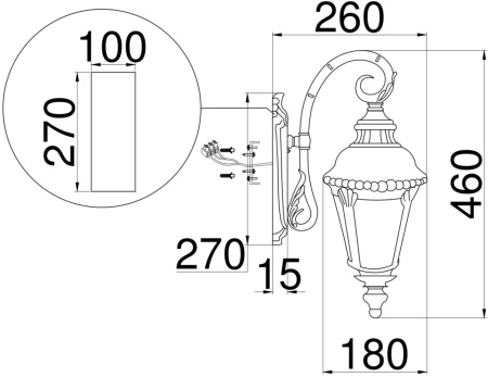 картинка Настенный фонарь уличный Goiri O029WL-01BZ IP44 от магазина BTSvet