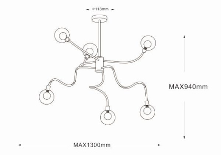 картинка Потолочная люстра светодиодная Eddy 56010-6 от магазина BTSvet