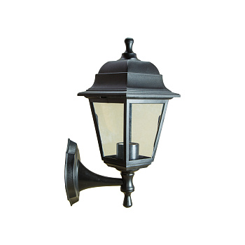 Настенный фонарь уличный НБУ 04-60-001 Леда черный, прозрачное стекло IP44