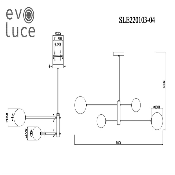 картинка Подвесная люстра Arcola SLE220103-04 от магазина BTSvet