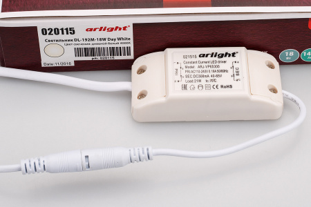 картинка Светильник встраиваемый LED DL-192M-18W Day White (Arlight, IP40 Металл, 3 года) 020115 от магазина BTSvet