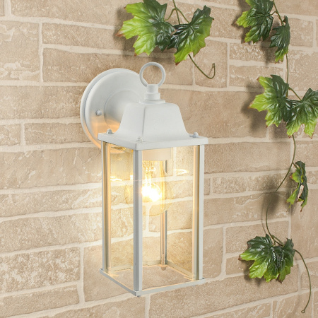 Настенный фонарь уличный 1008D Brick белый