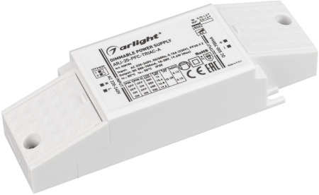 Блок питания ARJ-20-PFC-TRIAC-A (20W, 500-700mA) (Arlight, IP20 Пластик, 5 лет) 028186
