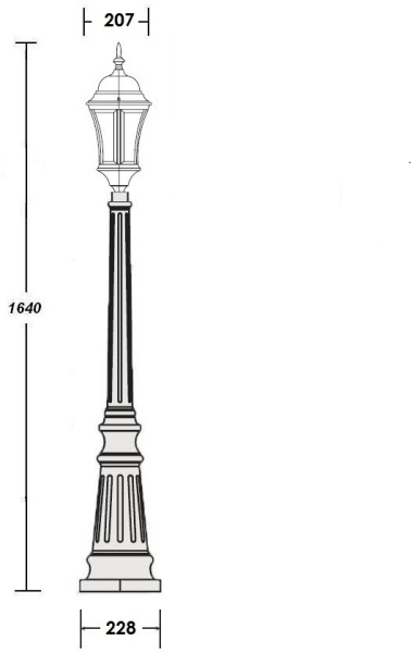 картинка Наземный фонарь ASTORIA 1 L 91311L Bl от магазина BTSvet