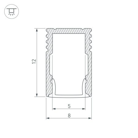 картинка Профиль SL-MINI-8-H12-2000 ANOD (Arlight, Алюминий) 023714 от магазина BTSvet