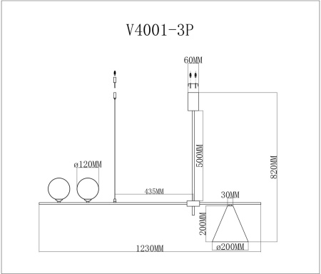 картинка Подвесной светильник Holly V4001-3P от магазина BTSvet