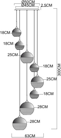 картинка Подвесной светильник Wave A7760SP-8CC от магазина BTSvet