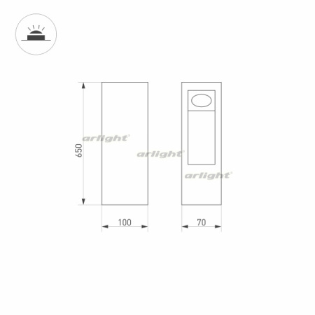 картинка Ландшафтный светильник наземный LGD-MARK-BOLL-H650-7W Warm3000 (GR, 60 deg, 230V) (Arlight, IP54 Металл, 3 года) 029965 от магазина BTSvet