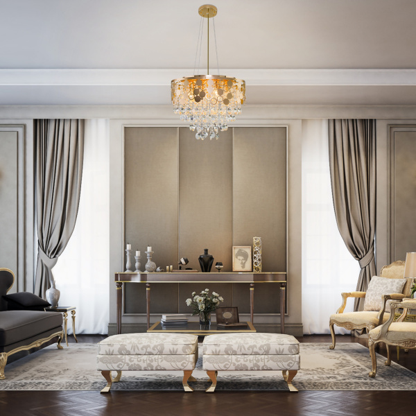 картинка Подвесная/потолочная люстра хрустальная с управлением смартфоном Lianna 10123/8 от магазина BTSvet