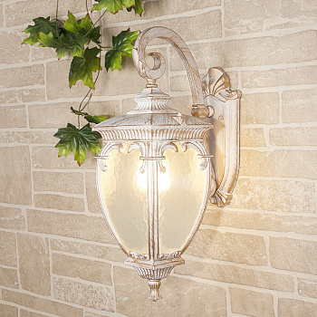 Настенный фонарь уличный Andromeda D (GLYF-8024D) белое золото