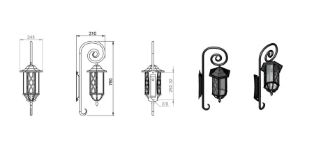 картинка Настенный фонарь уличный Гранд 170-11/brc-11 от магазина BTSvet