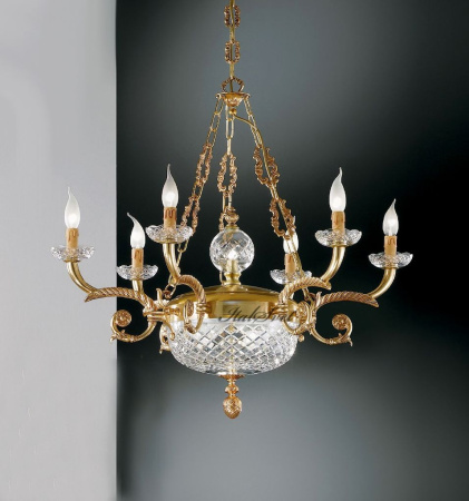 Подвесная люстра 570/6+2+1 с хрусталем