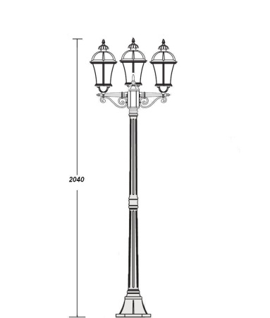 картинка Наземный фонарь 95208L B Gb от магазина BTSvet