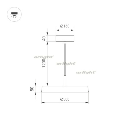 картинка Подвесной светильник LED SP-ELEGANT-R500-37W Day4000 (BK, 120 deg, 230V) (Arlight, IP20 Металл, 3 года) 033923 от магазина BTSvet