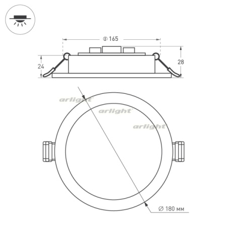 картинка Светильник встраиваемый LED DL-BL180-18W Warm White (Arlight, IP40 Металл, 3 года) 021441 от магазина BTSvet
