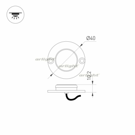 картинка Светильник встраиваемый LED ART-DECK-LAMP-R40-1W Day4000 (SL, 120 deg, 12-24V) (Arlight, IP67 Металл, 3 года) 024926 от магазина BTSvet