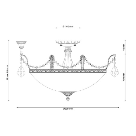 картинка Потолочная люстра BARLETTA 181.8 D620 coffe gold от магазина BTSvet