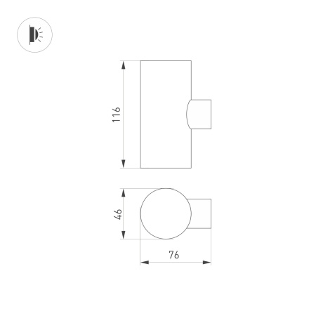 картинка Фасадный светильник светодиодный LGD-RAY-WALL-TWIN-R46-2x3W Day4000 (GR, 24 deg, 230V) (Arlight, IP65 Металл, 3 года) 033307 от магазина BTSvet