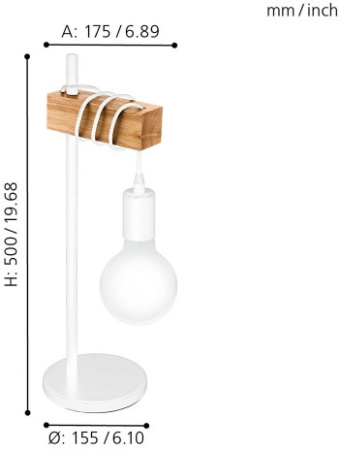 картинка Интерьерная настольная лампа Townshend 33163 от магазина BTSvet