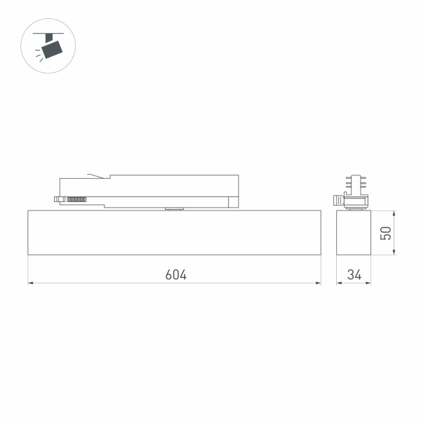 картинка Светильник LGD-FLAT-4TR-S605-25W Day4000 (BK, 100 deg, 230V) (IP20 Металл) 033697 от магазина BTSvet