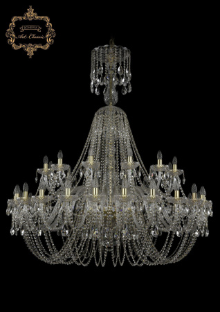 Хрустальная подвесная люстра 11.11.24+12.530.XL-165.Gd.Sp