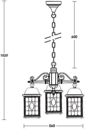 картинка Уличный светильник подвесной LONDON S 64870S/3 Bl от магазина BTSvet