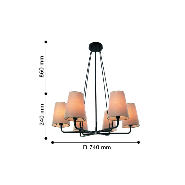 картинка Подвесная люстра Pfefferling 2364-6P от магазина BTSvet